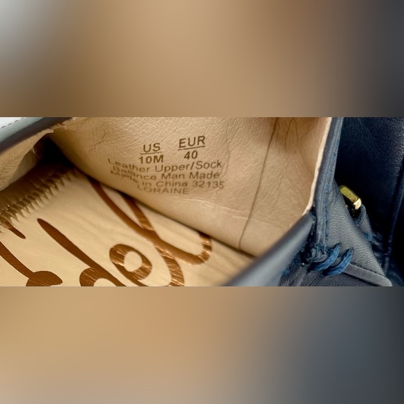 SAM EDELMAN Loraine Leather Loafers. Blue Navy color. Size 10 M - Picture 6 of 8